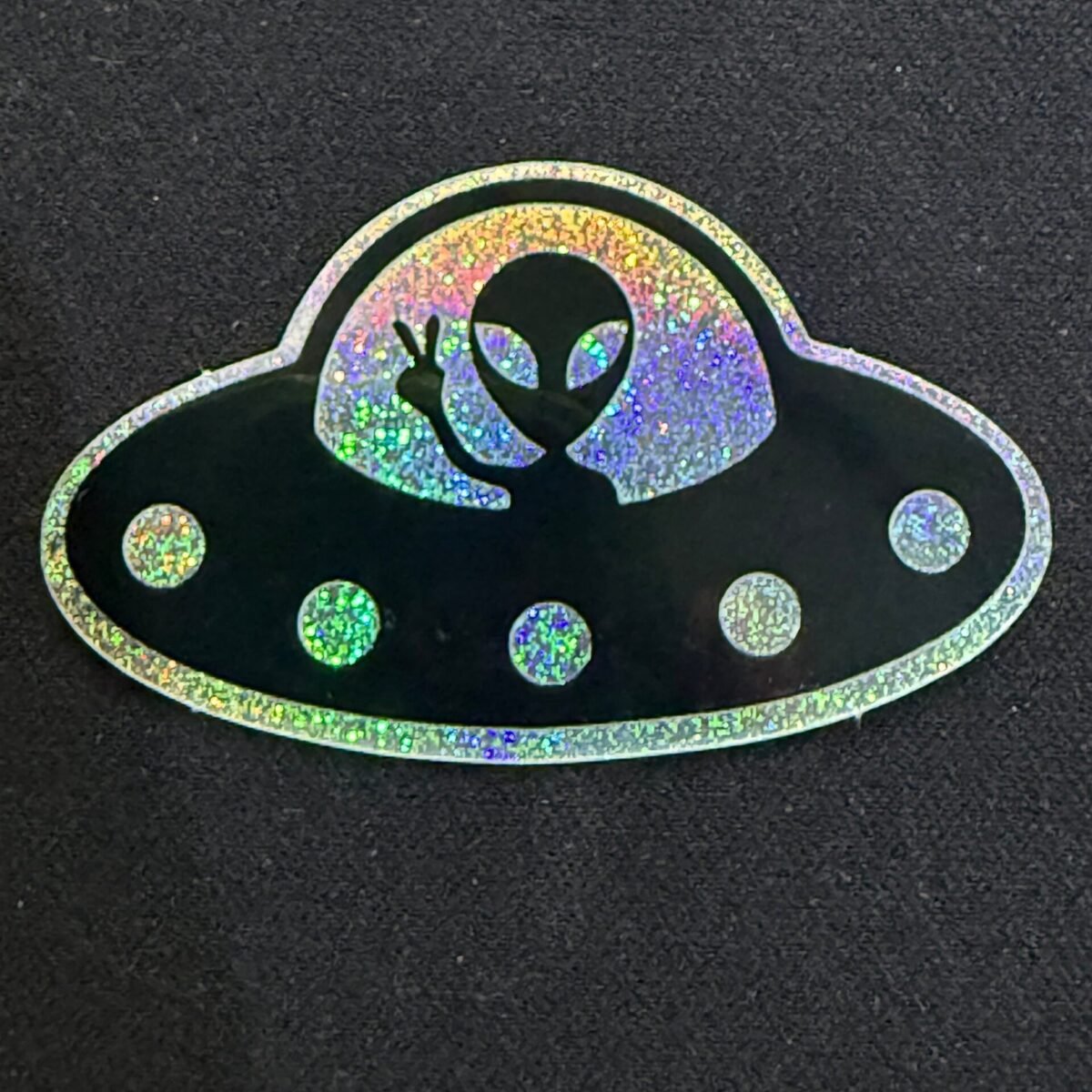 Alien UFO Sticker - 2" x 1.2" Die Cut